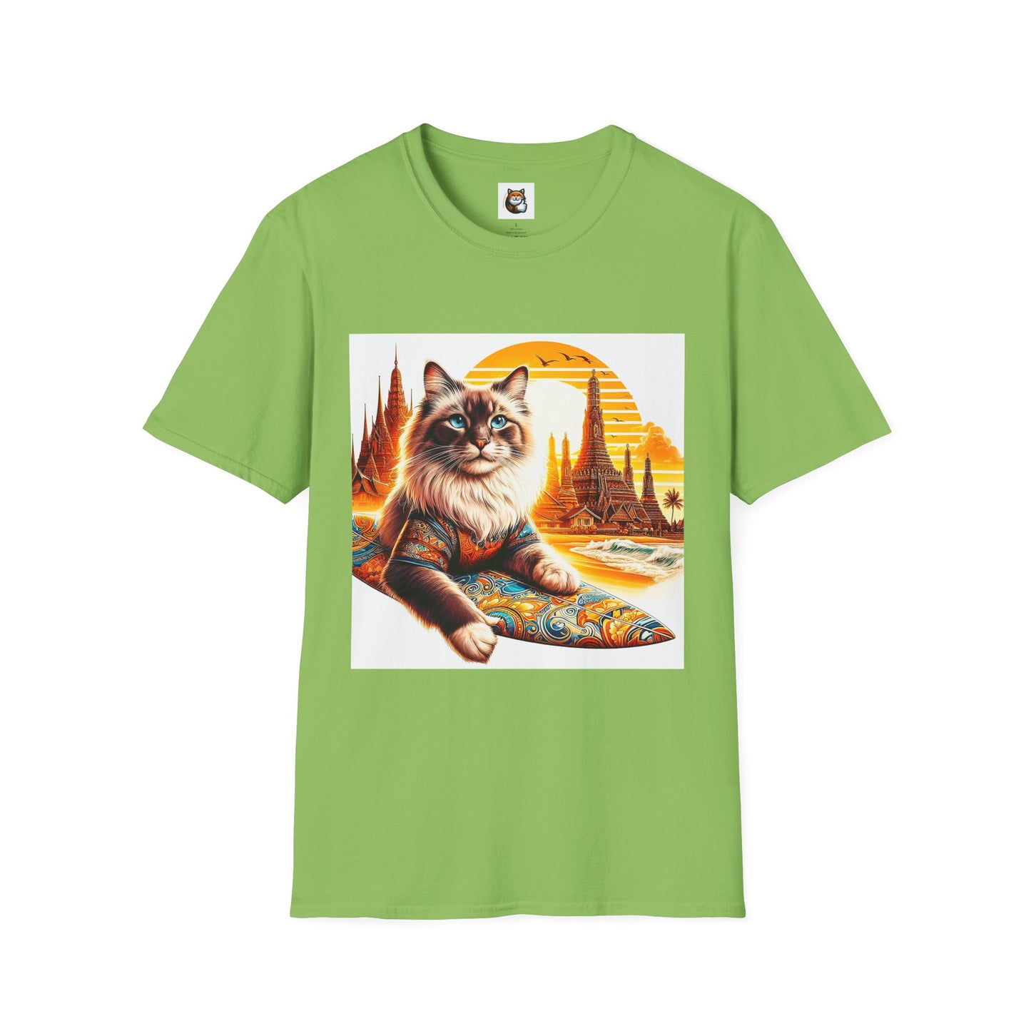 British Shorthair surfing Softstyle T-Shirt