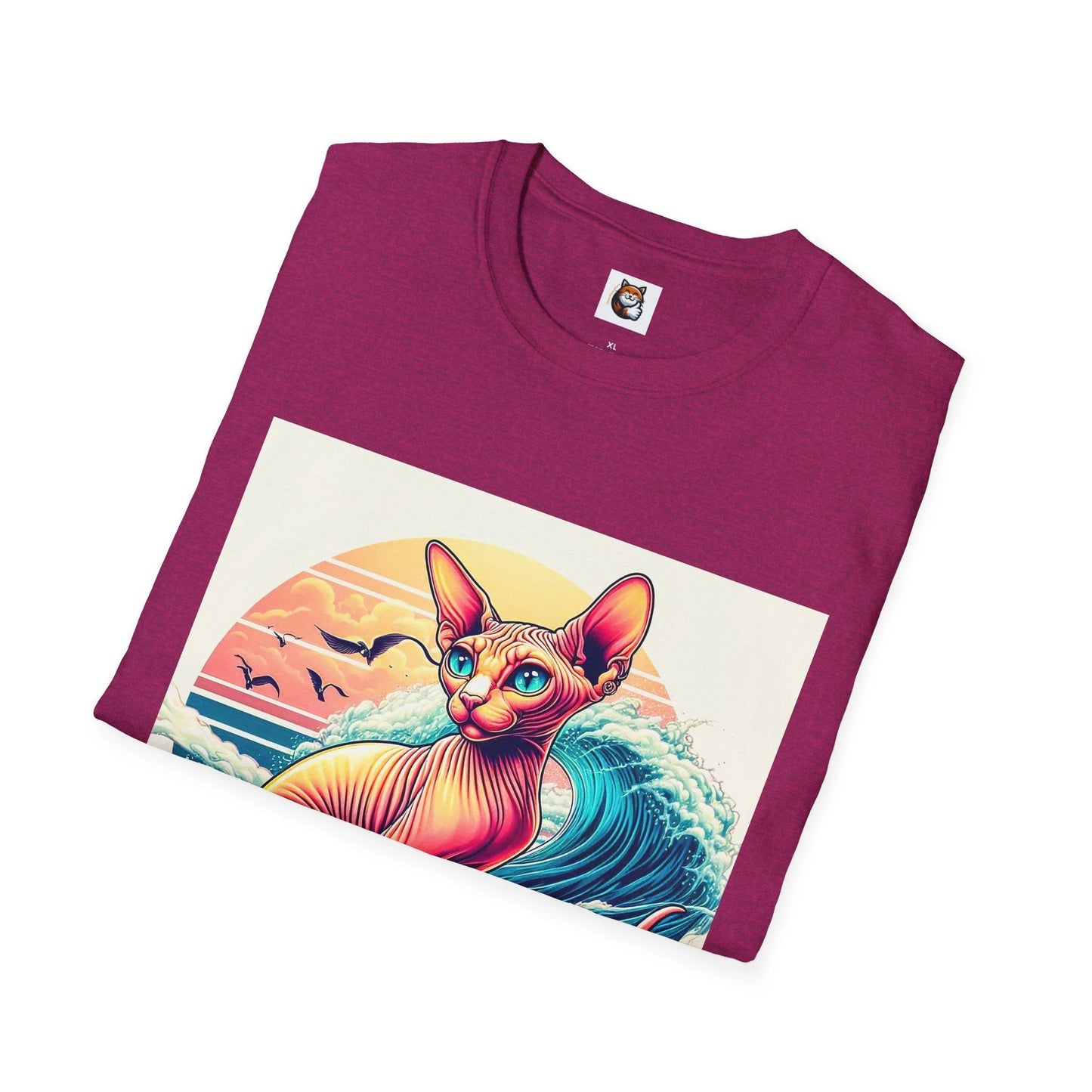 Sphynx Cat surfing by Printify
