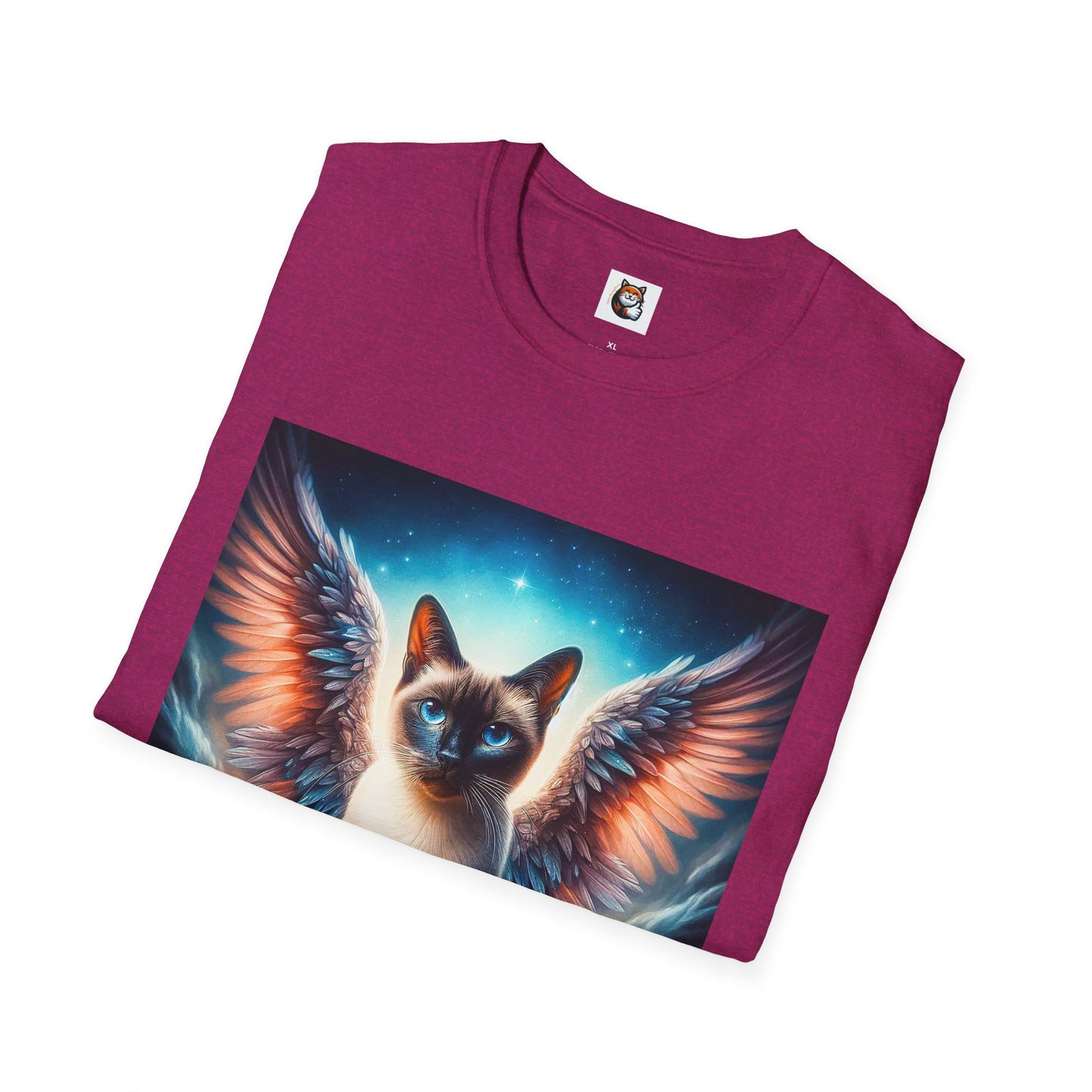 Siamese Cat Angel in clouds