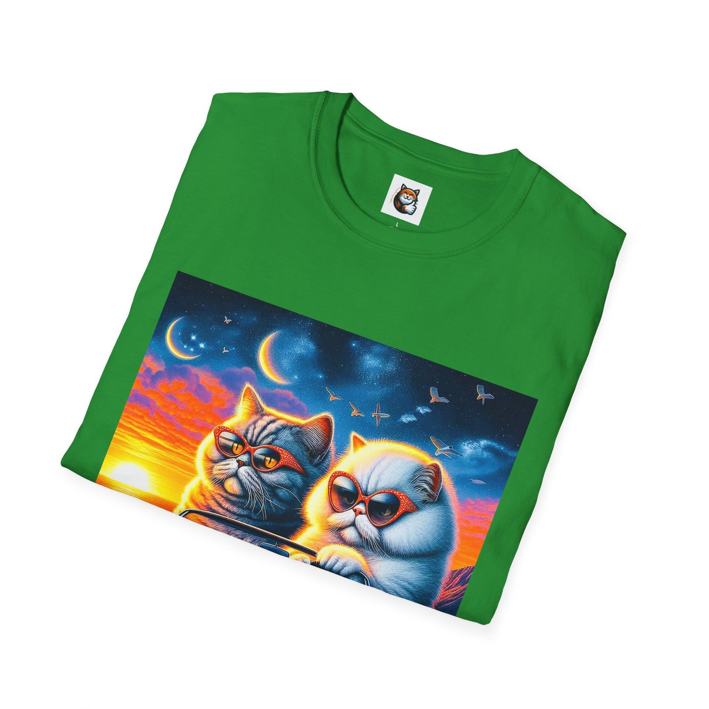 Selkirk Rex Cat T-Shirt sunset driving