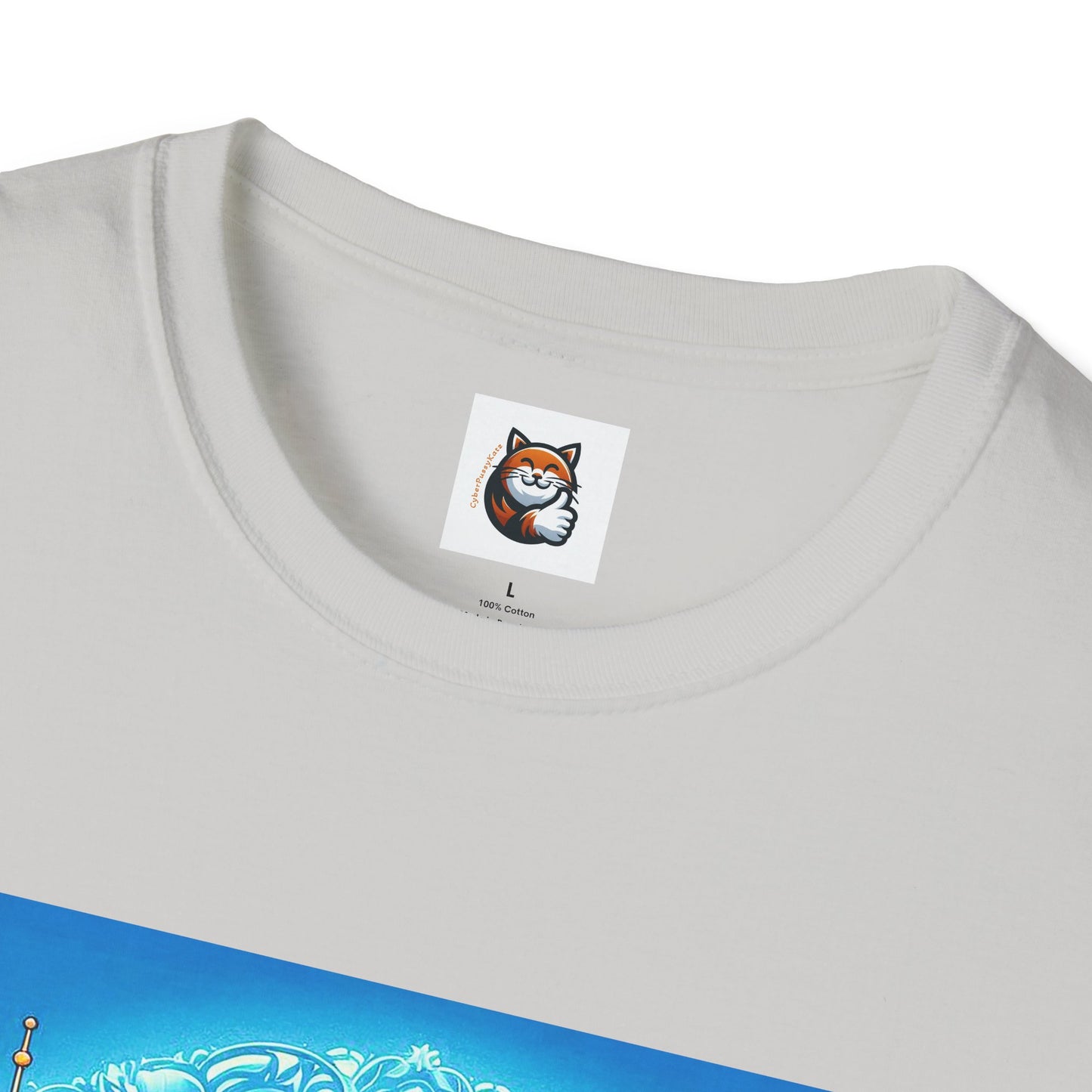 Russian Blue Cat egyptian goddess Softstyle T-Shirt