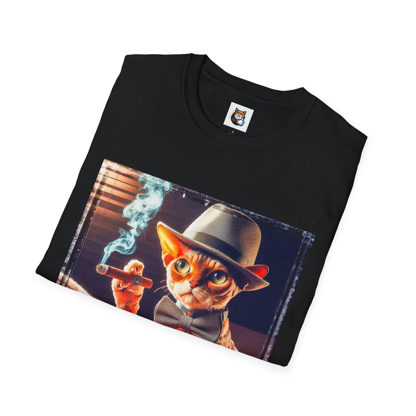 Devon Rex Cat whiskey drinker Softstyle T-Shirt