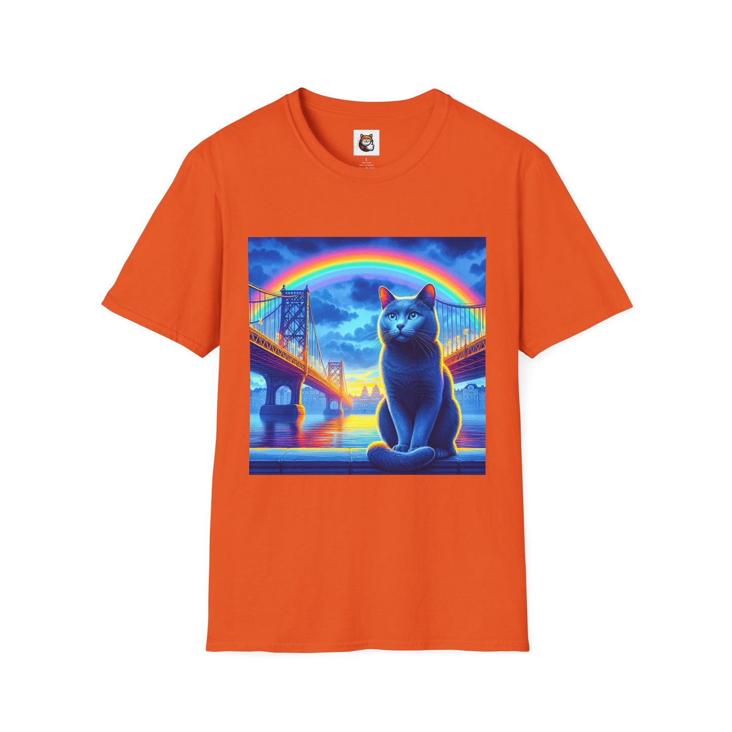 Russian Blue Cat Unisex Softstyle T-Shirt