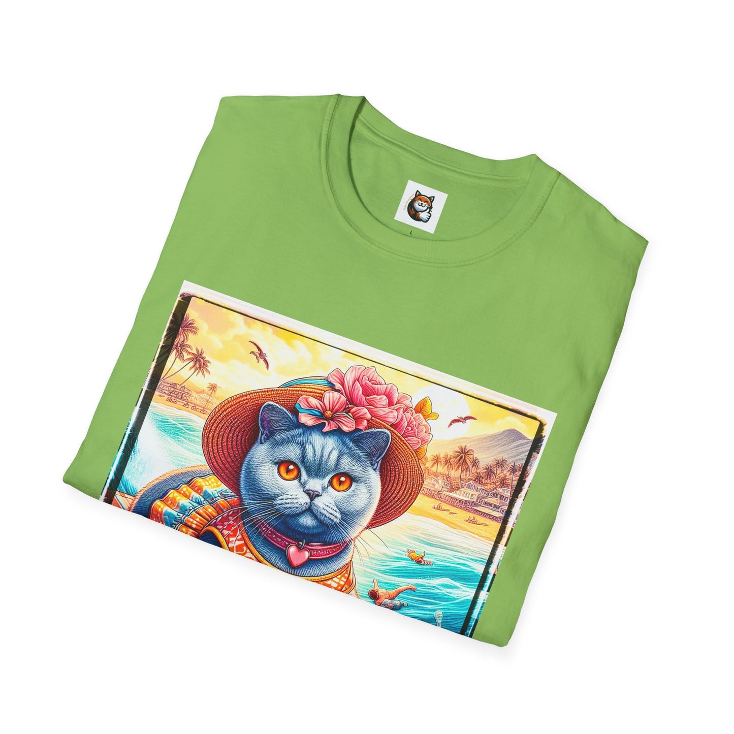 British Shorthair pretty surfer girl Softstyle T-Shirt