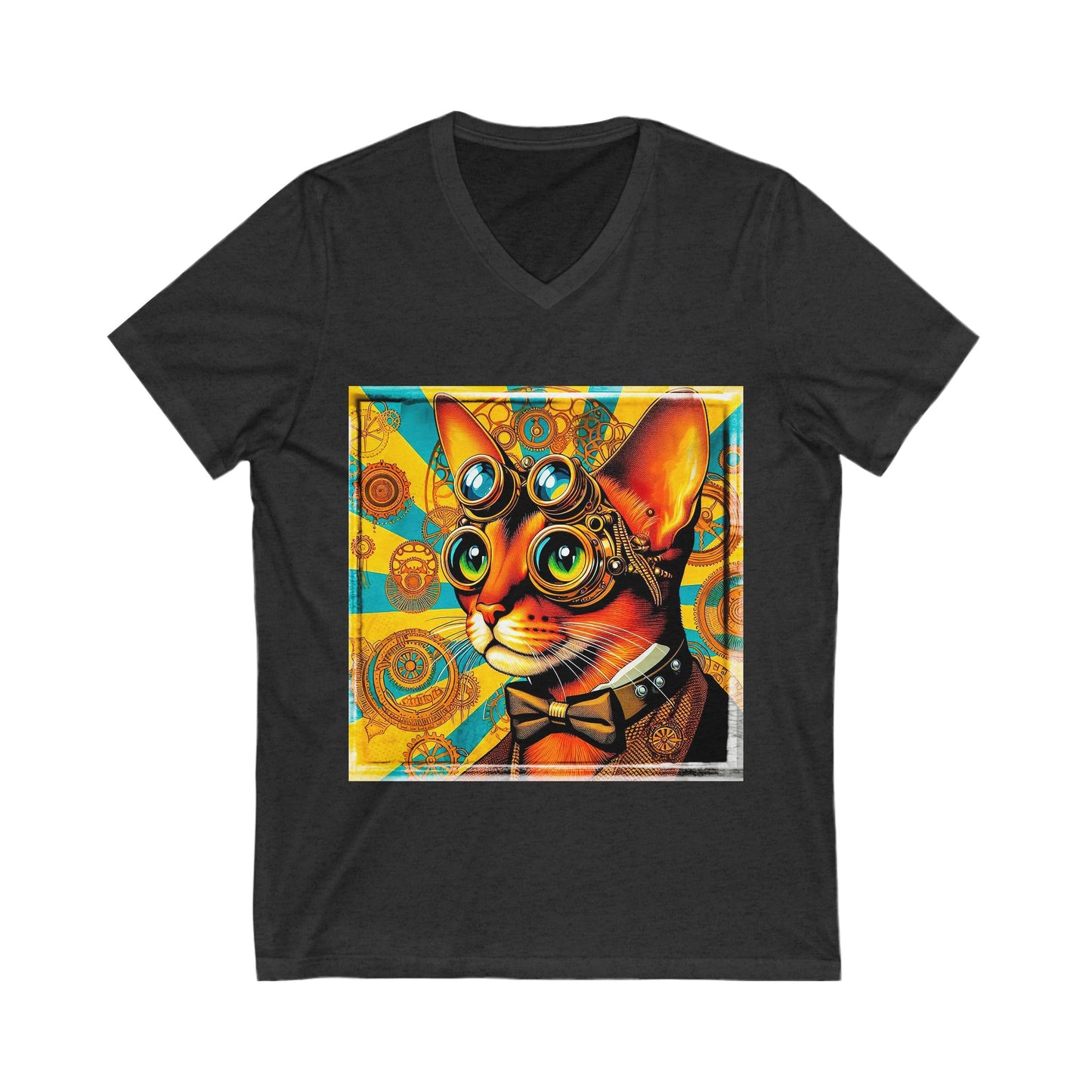 Abyssinian steam punk Jersey Short Sleeve V-Neck Tee