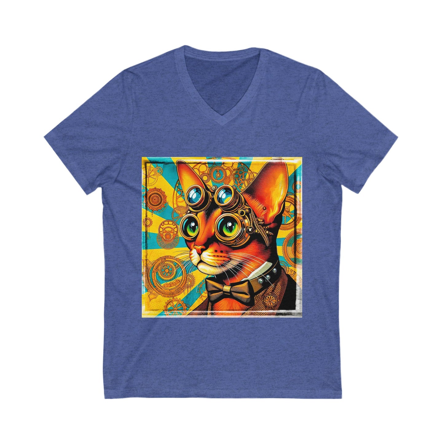 Abyssinian steam punk Jersey Short Sleeve V-Neck Tee