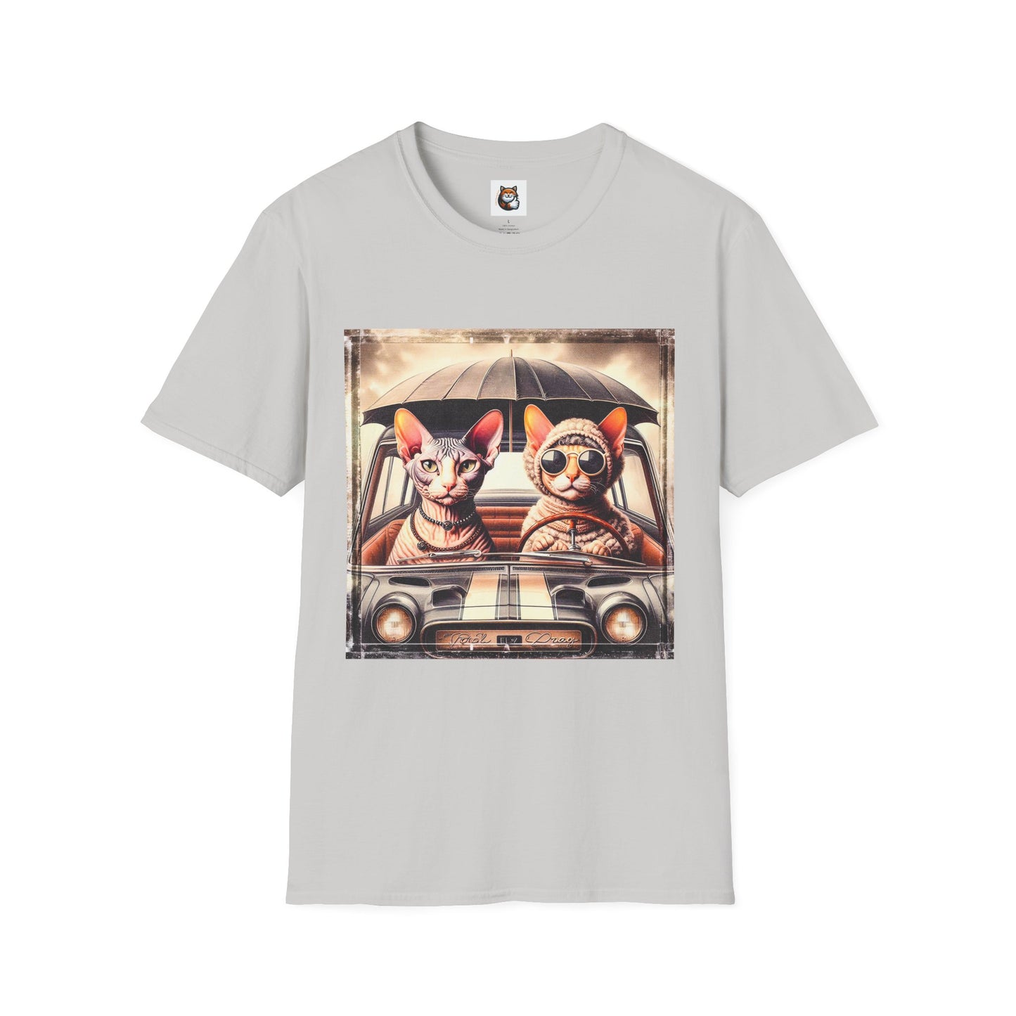 Wacky Cornish Rex Cat couple driving T-Shirt