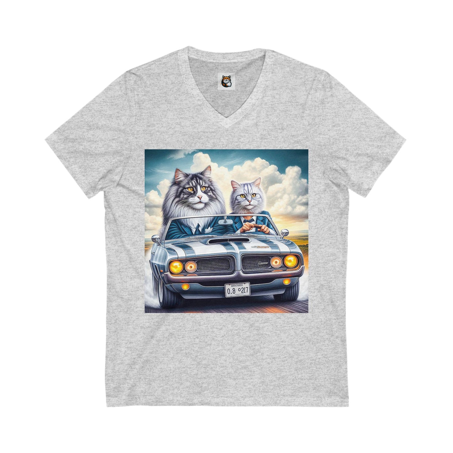 Wacky Norwegian Forest Cat Unisex Jersey Short Sleeve V-Neck Tee