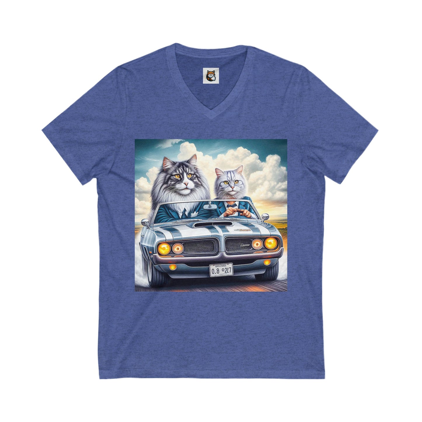 Wacky Norwegian Forest Cat Unisex Jersey Short Sleeve V-Neck Tee