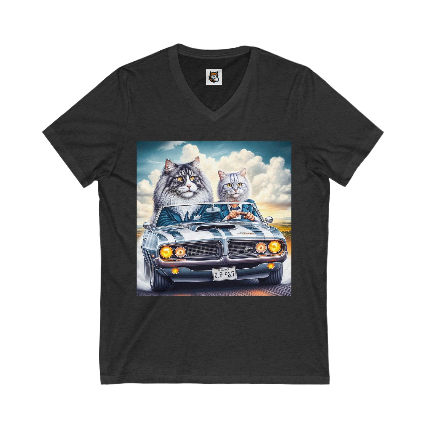 Wacky Norwegian Forest Cat Unisex Jersey Short Sleeve V-Neck Tee