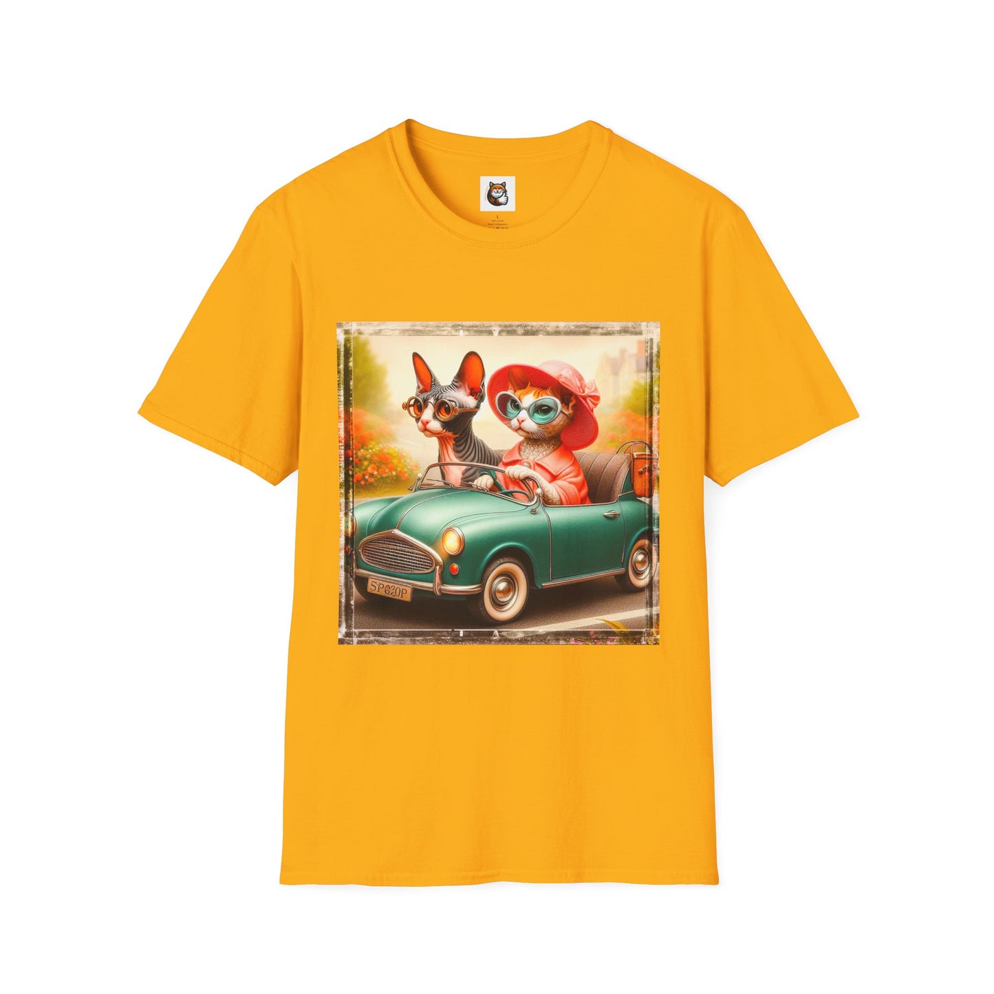 Wacky Cornish Rex Cat friends driving T-Shirt