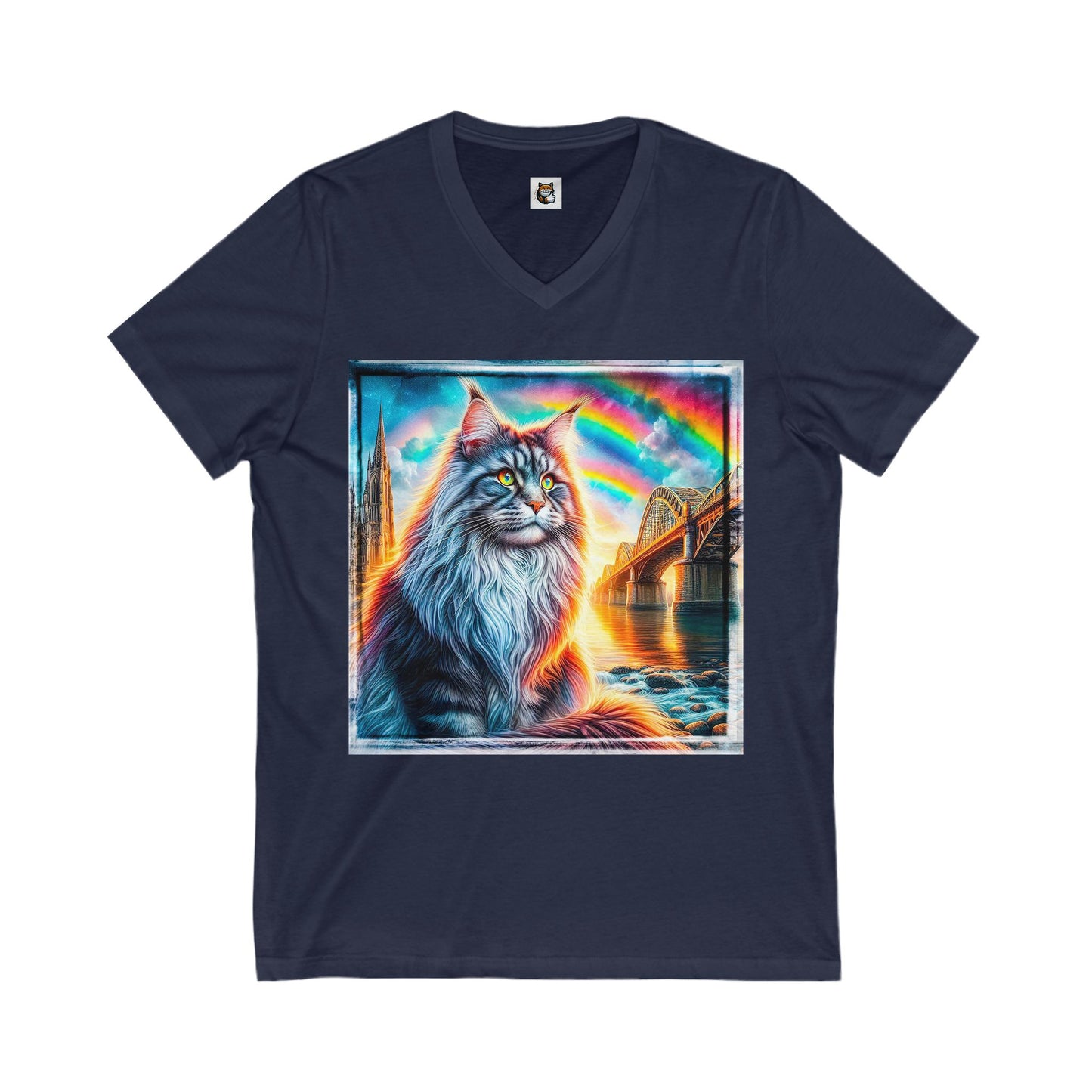Maine Coon Unisex Jersey Short Sleeve V-Neck Tee