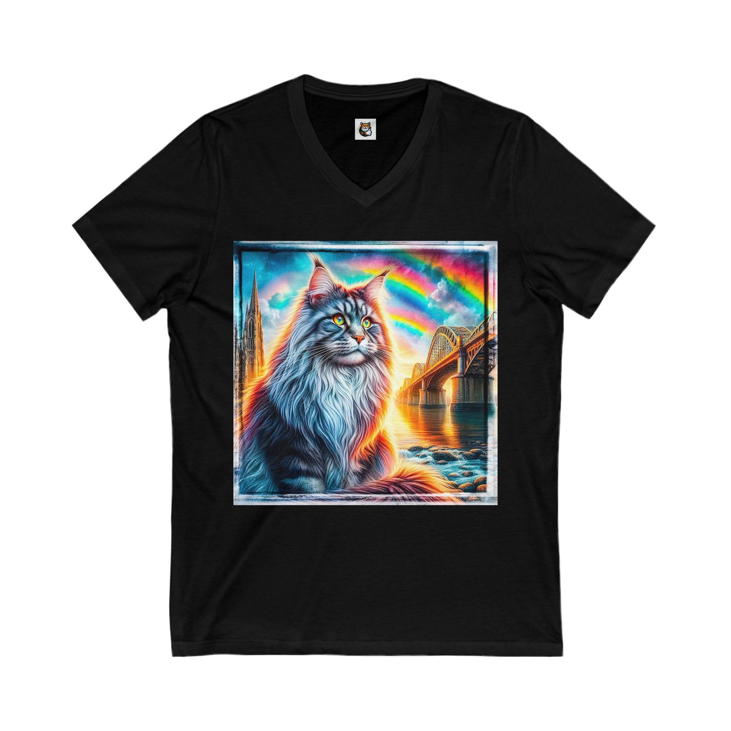 Maine Coon Unisex Jersey Short Sleeve V-Neck Tee