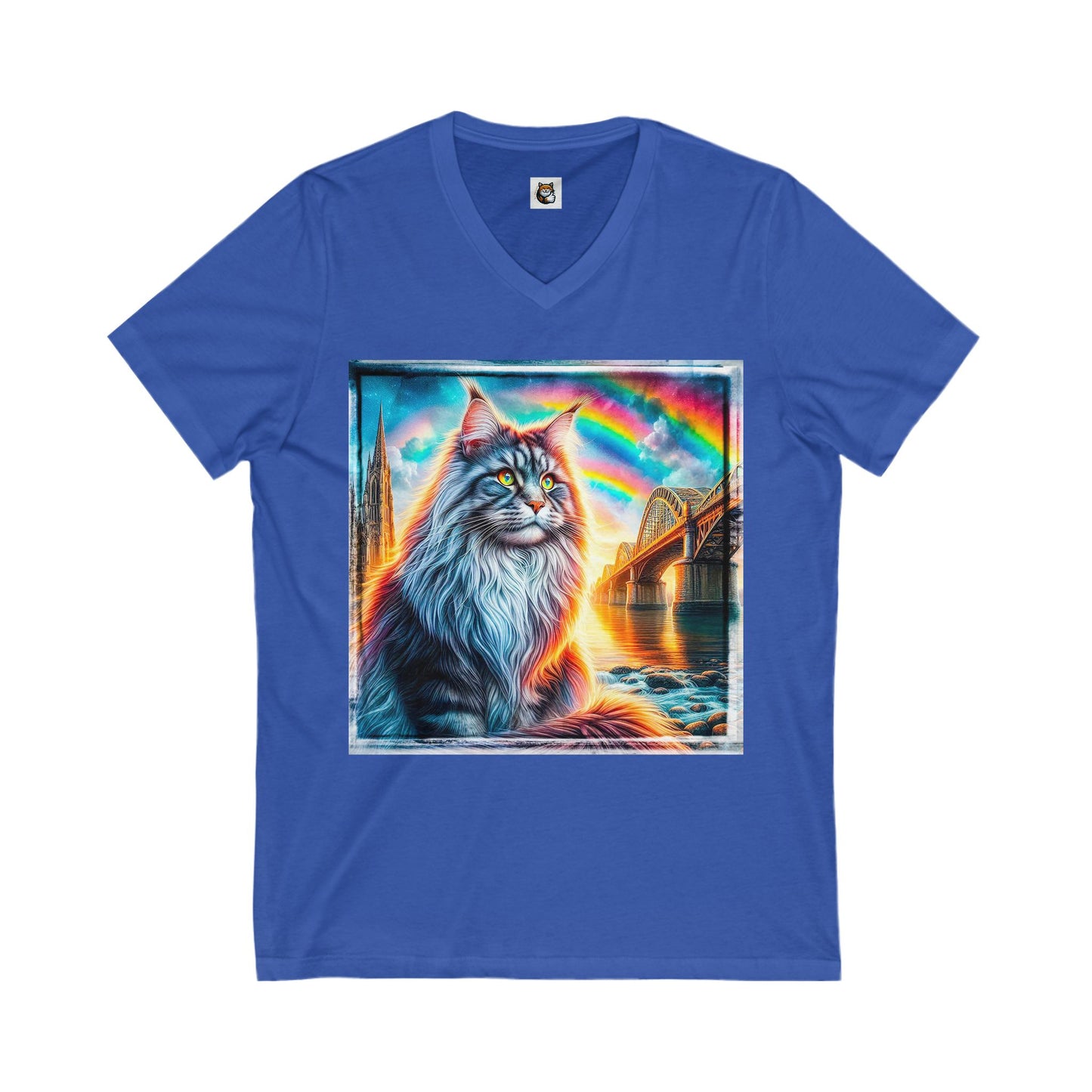 Maine Coon Unisex Jersey Short Sleeve V-Neck Tee