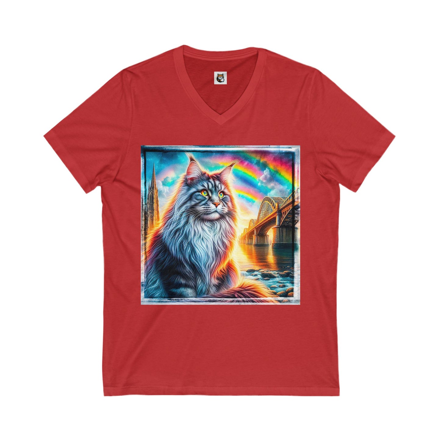 Maine Coon Unisex Jersey Short Sleeve V-Neck Tee