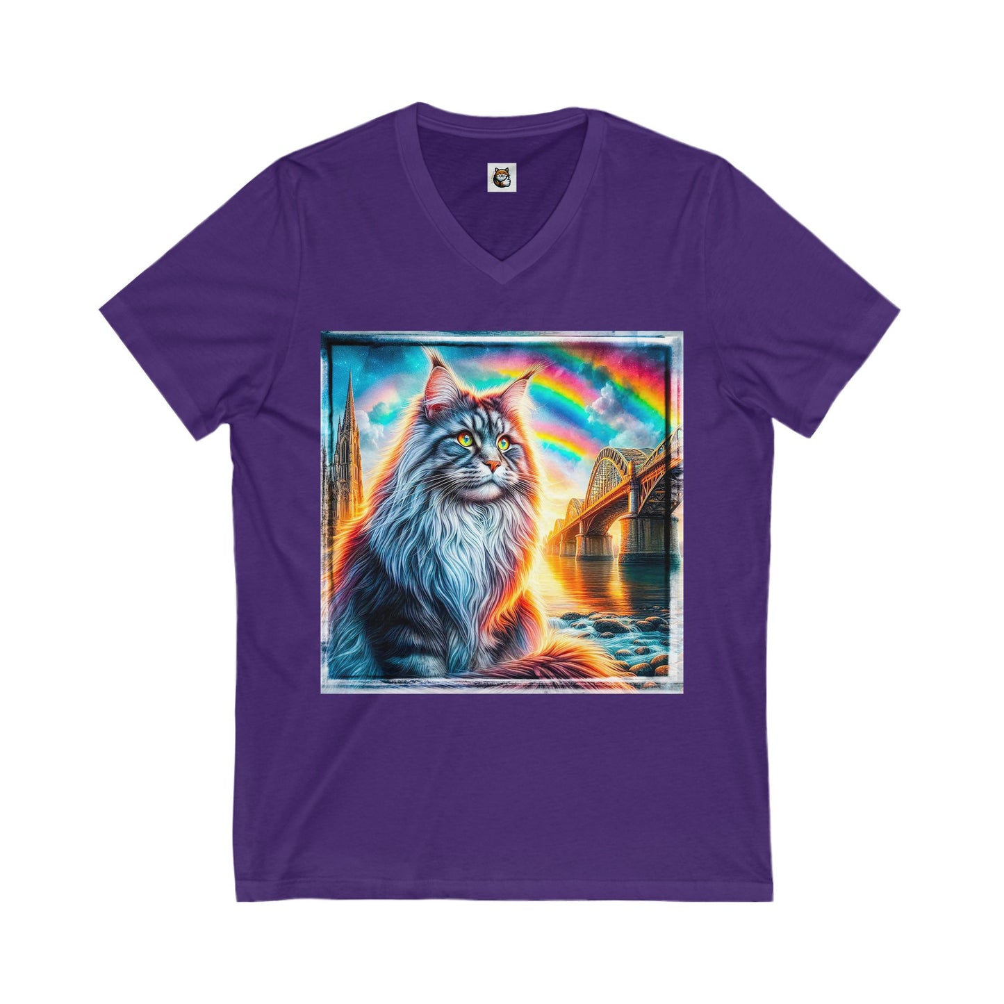 Maine Coon Unisex Jersey Short Sleeve V-Neck Tee