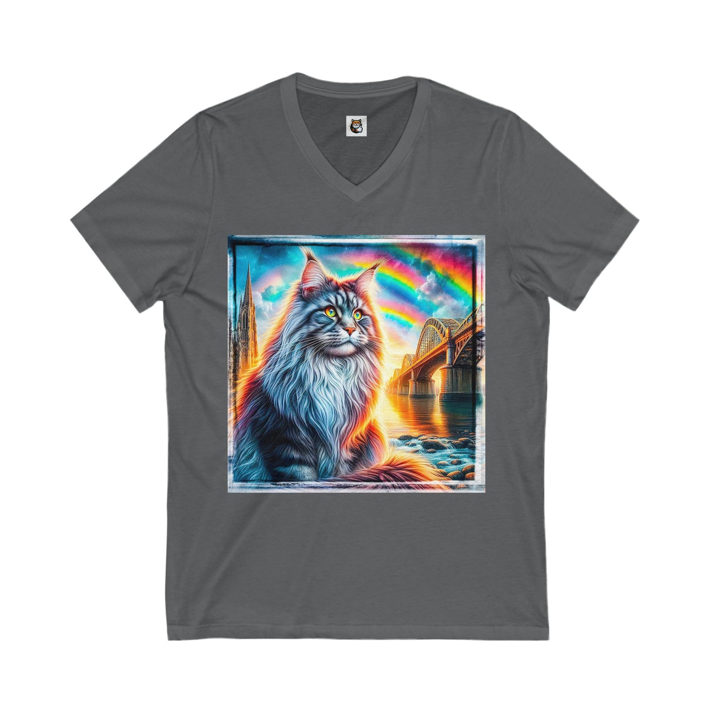 Maine Coon Unisex Jersey Short Sleeve V-Neck Tee