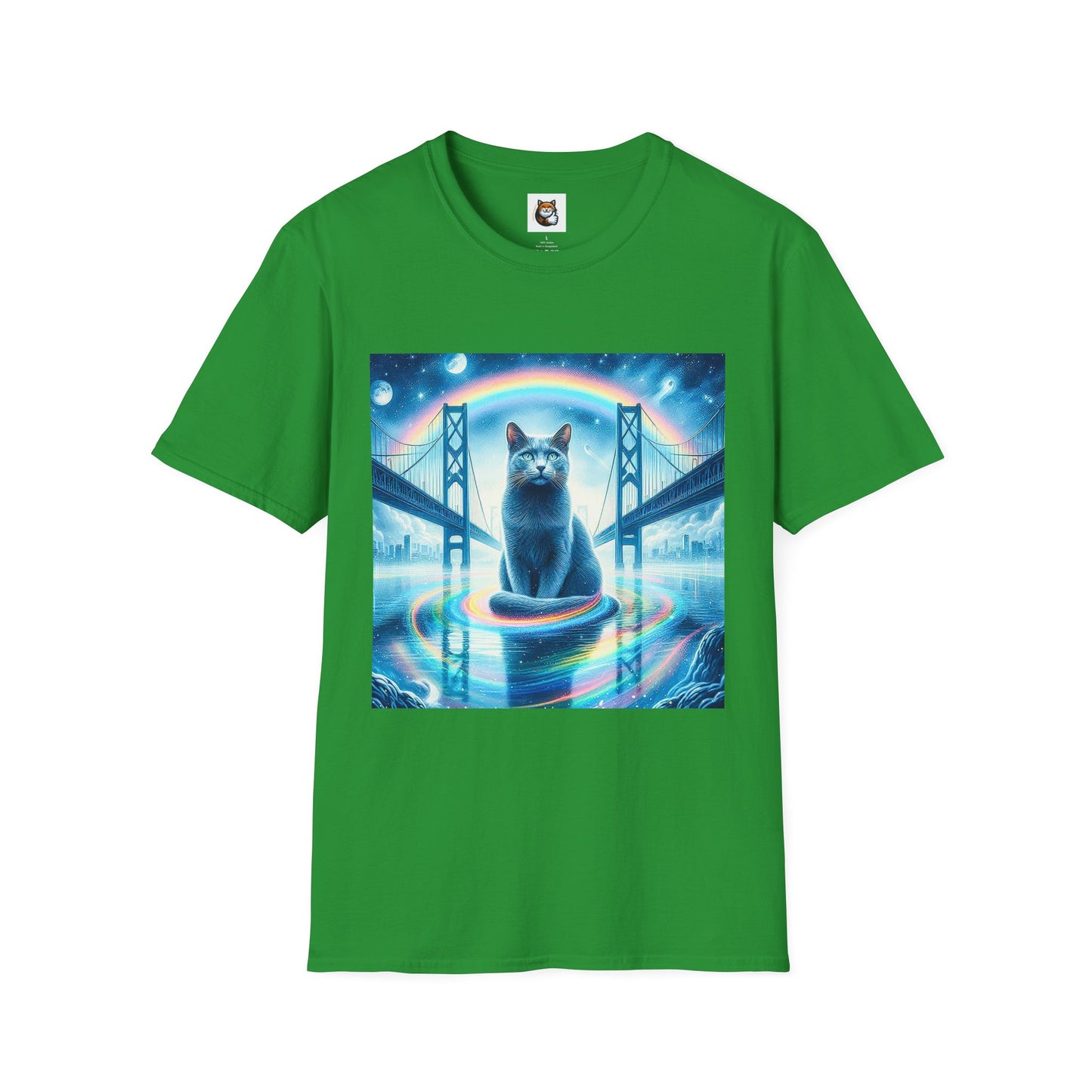 Russian Blue Cat Unisex Softstyle T-Shirt