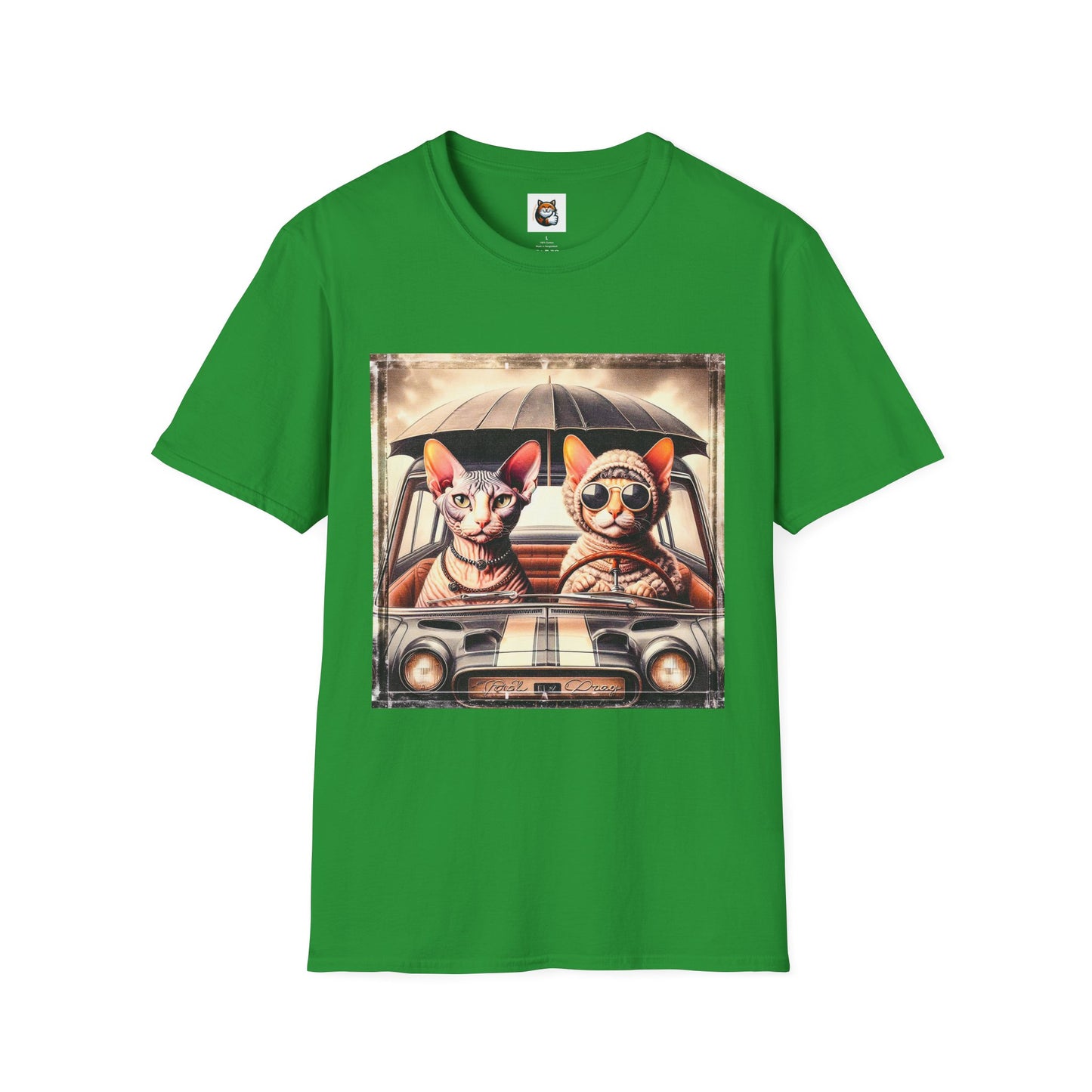 Wacky Cornish Rex Cat couple driving T-Shirt