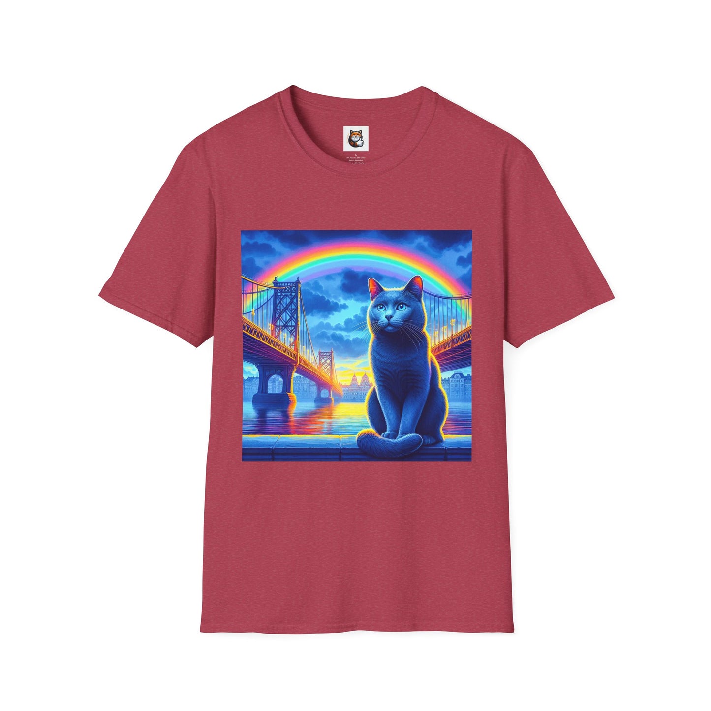 Russian Blue Cat Unisex Softstyle T-Shirt