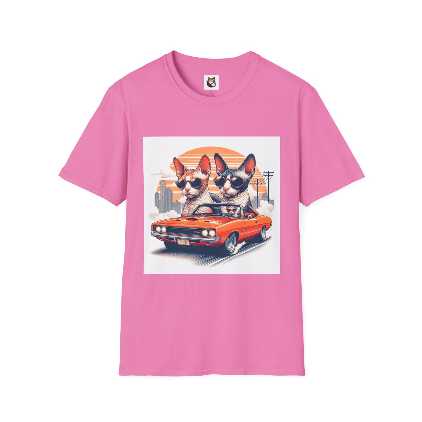 Wacky Cornish Rex Cat couple driving T-Shirt
