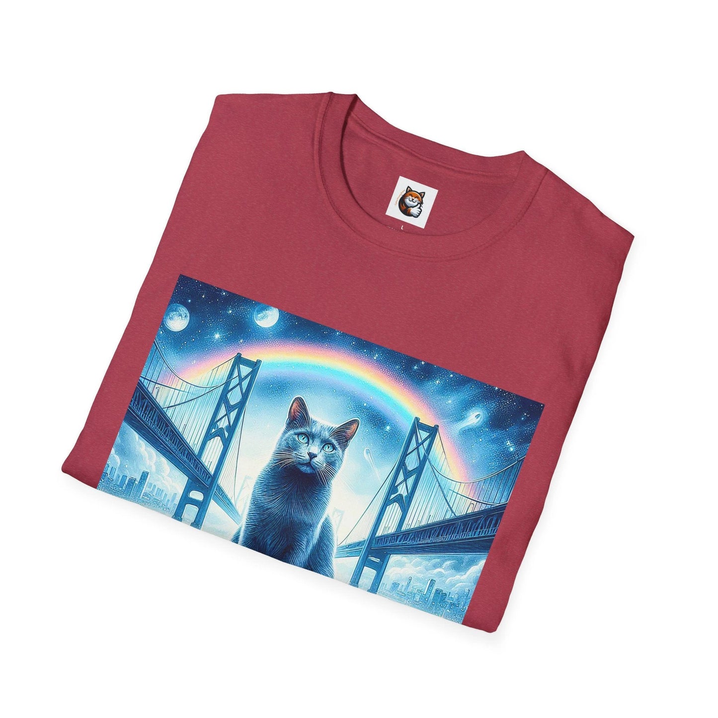Russian Blue Cat Unisex Softstyle T-Shirt by Printify