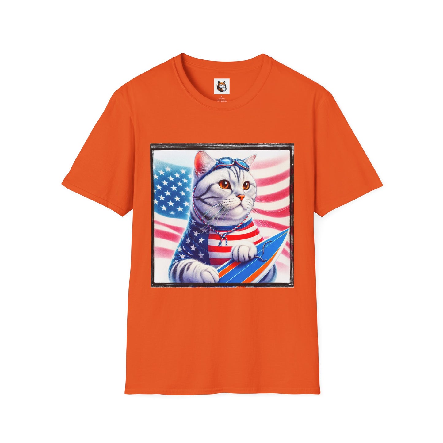 American Shorthair americsn flag Softstyle T-Shirt