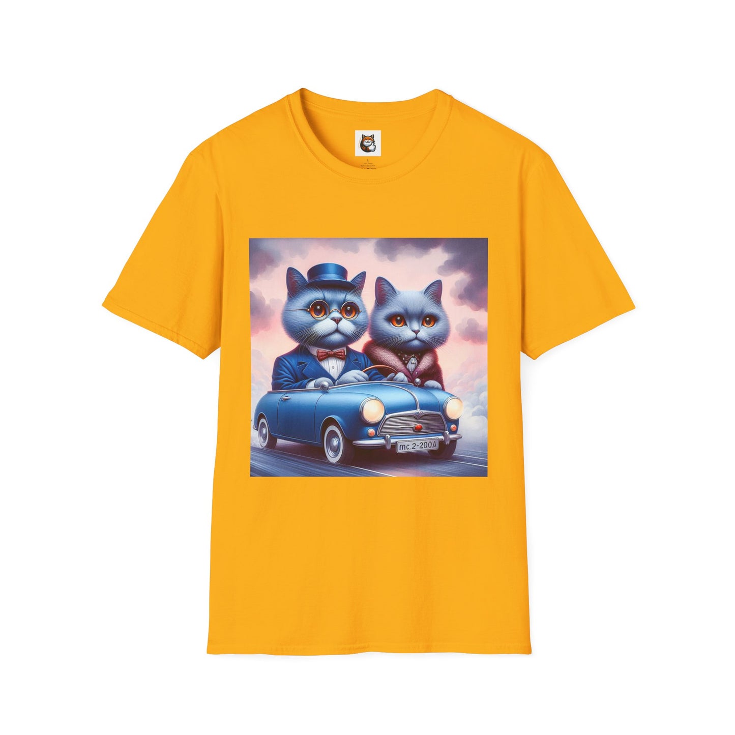 Russian Blue Cat tiny car T-Shirt