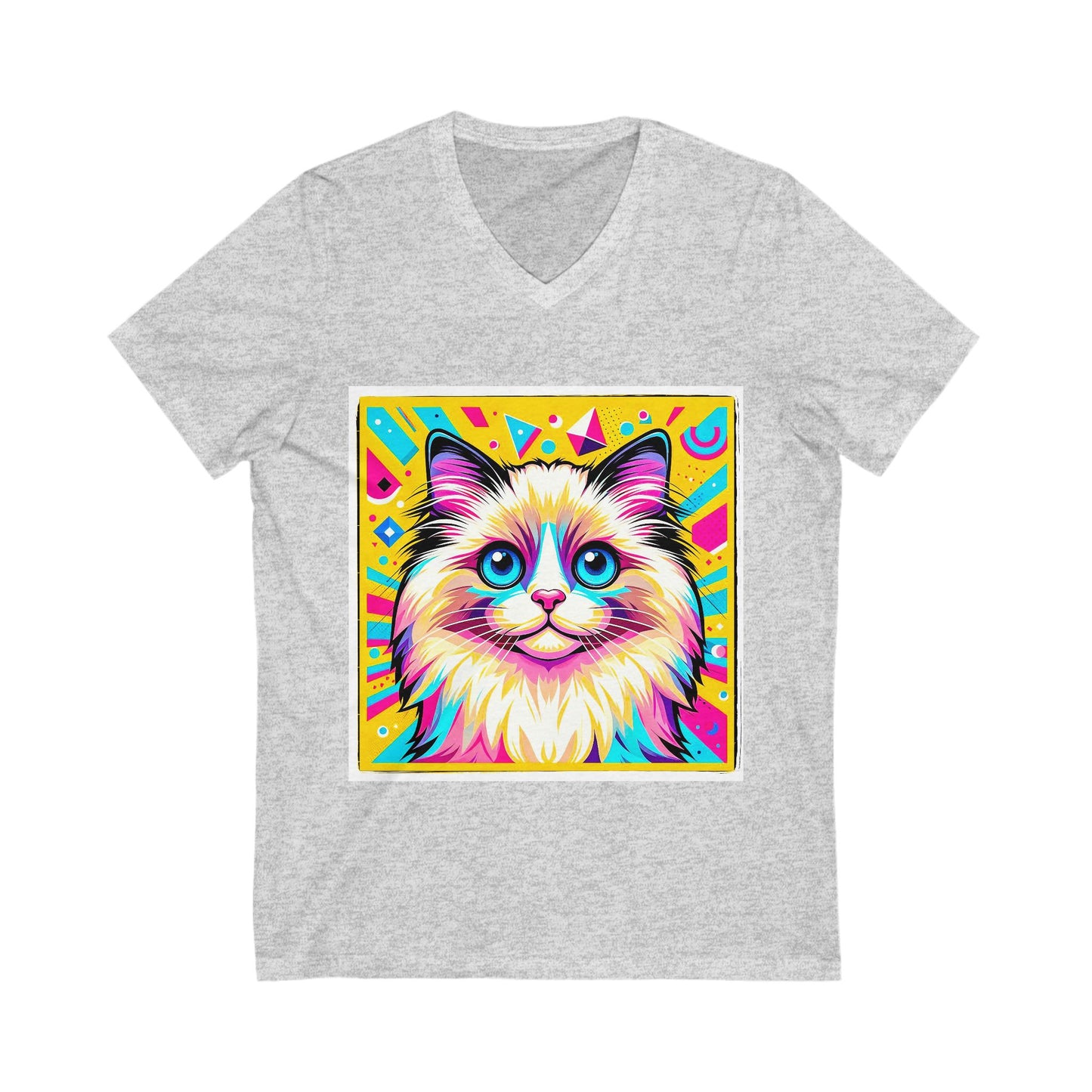 Ragdoll Cat Unisex Jersey Short Sleeve V-Neck Tee