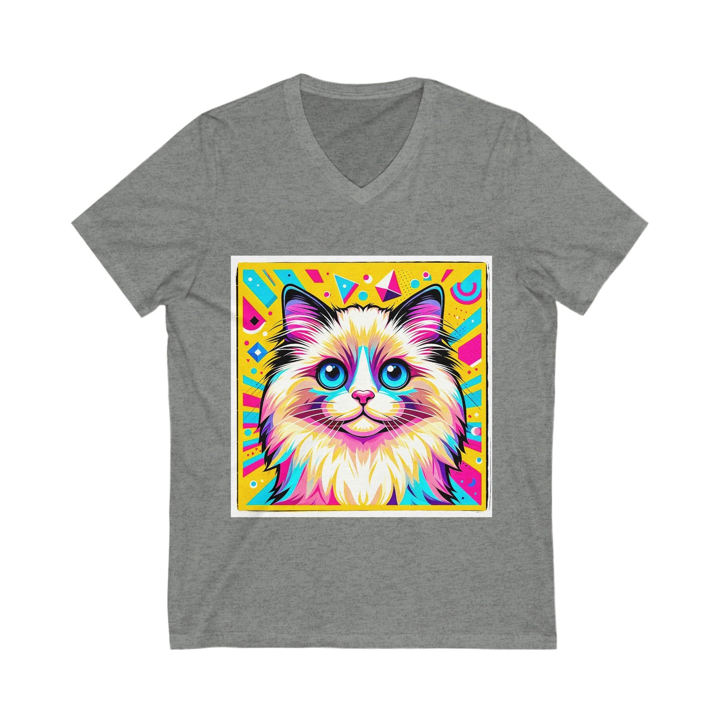 Ragdoll Cat Unisex Jersey Short Sleeve V-Neck Tee