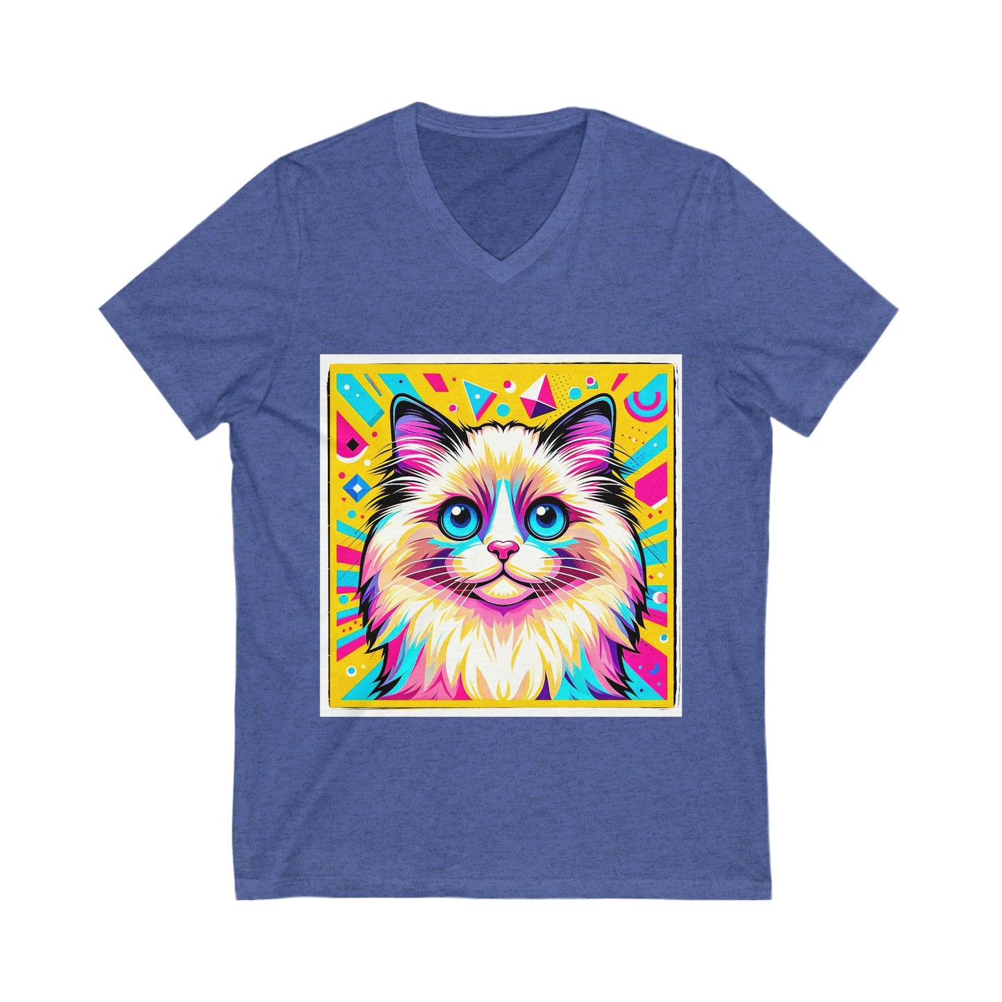 Ragdoll Cat Unisex Jersey Short Sleeve V-Neck Tee