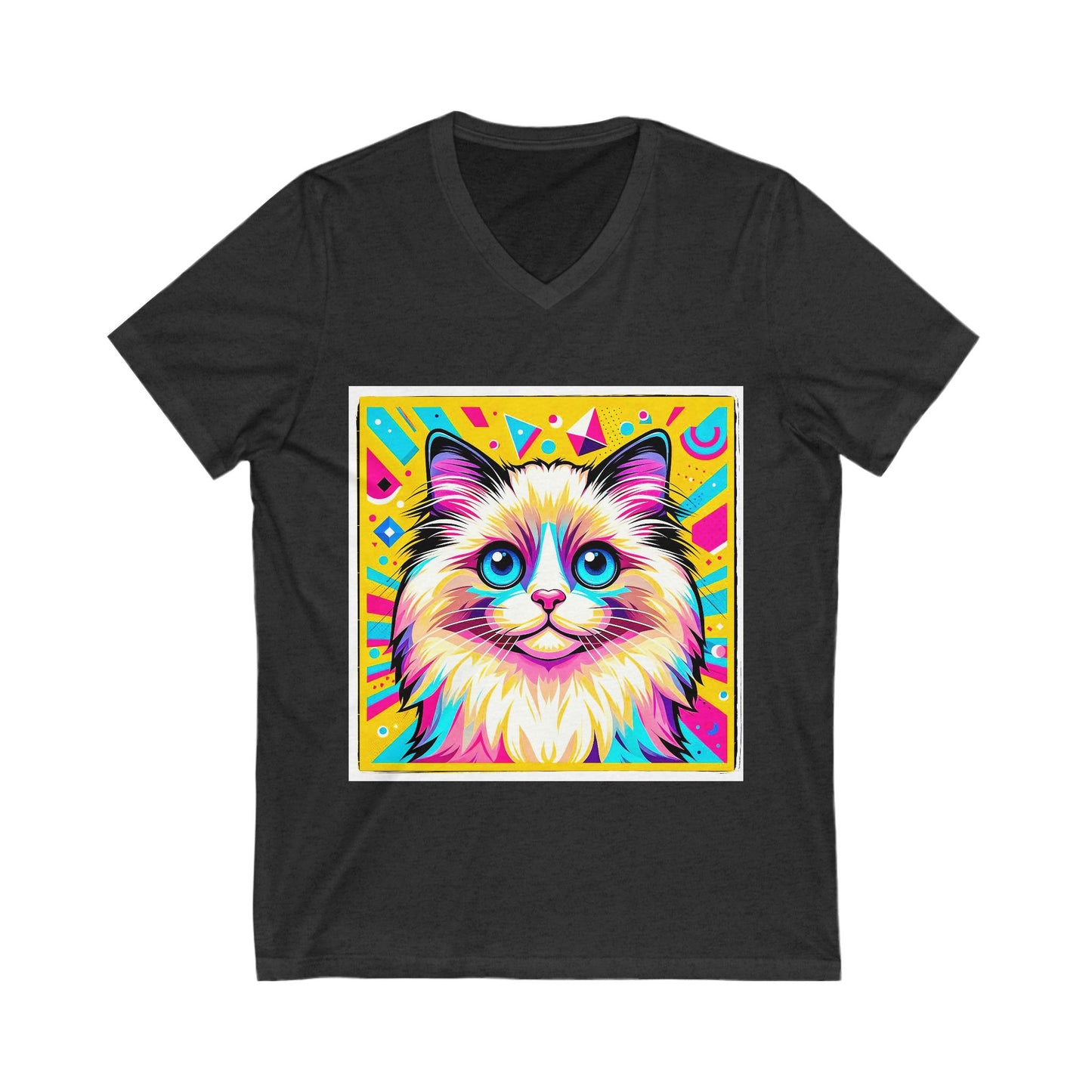 Ragdoll Cat Unisex Jersey Short Sleeve V-Neck Tee