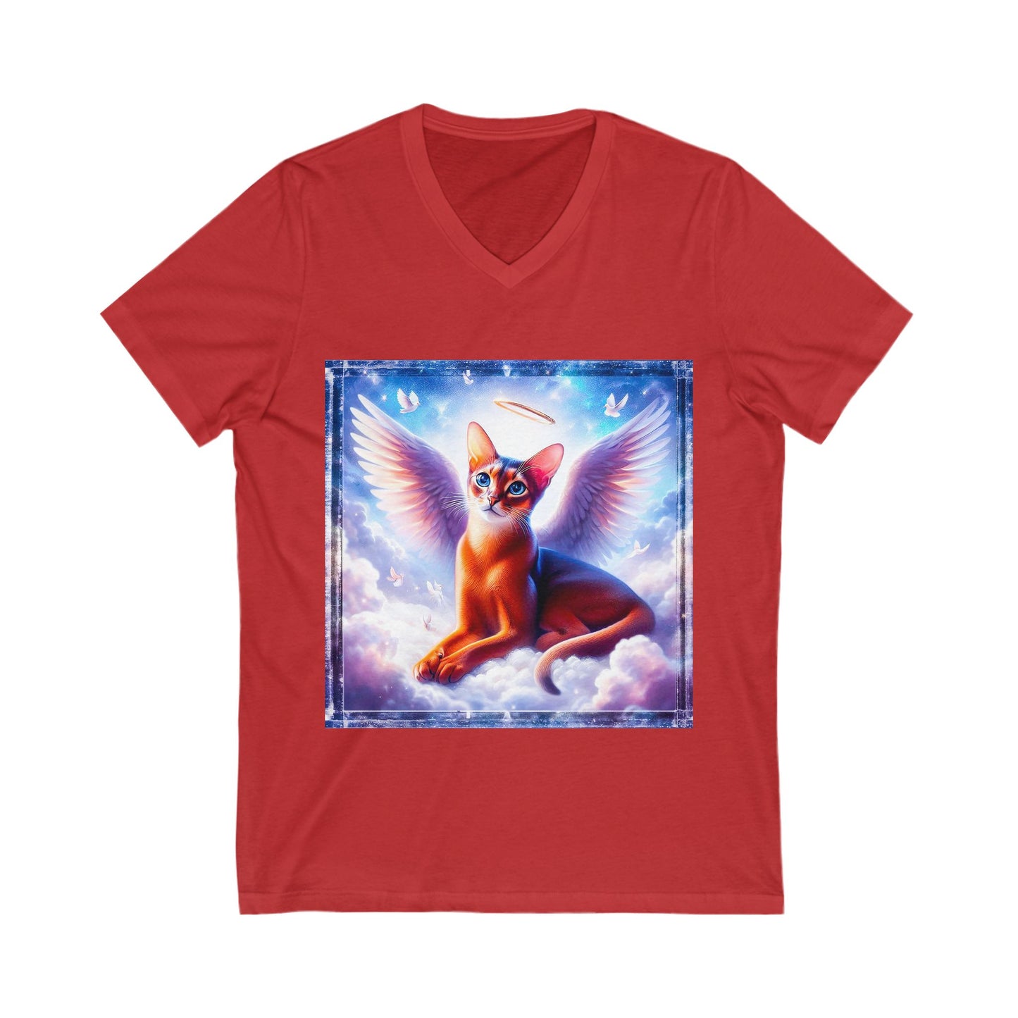 Abyssinian wings Jersey Short Sleeve V-Neck Tee
