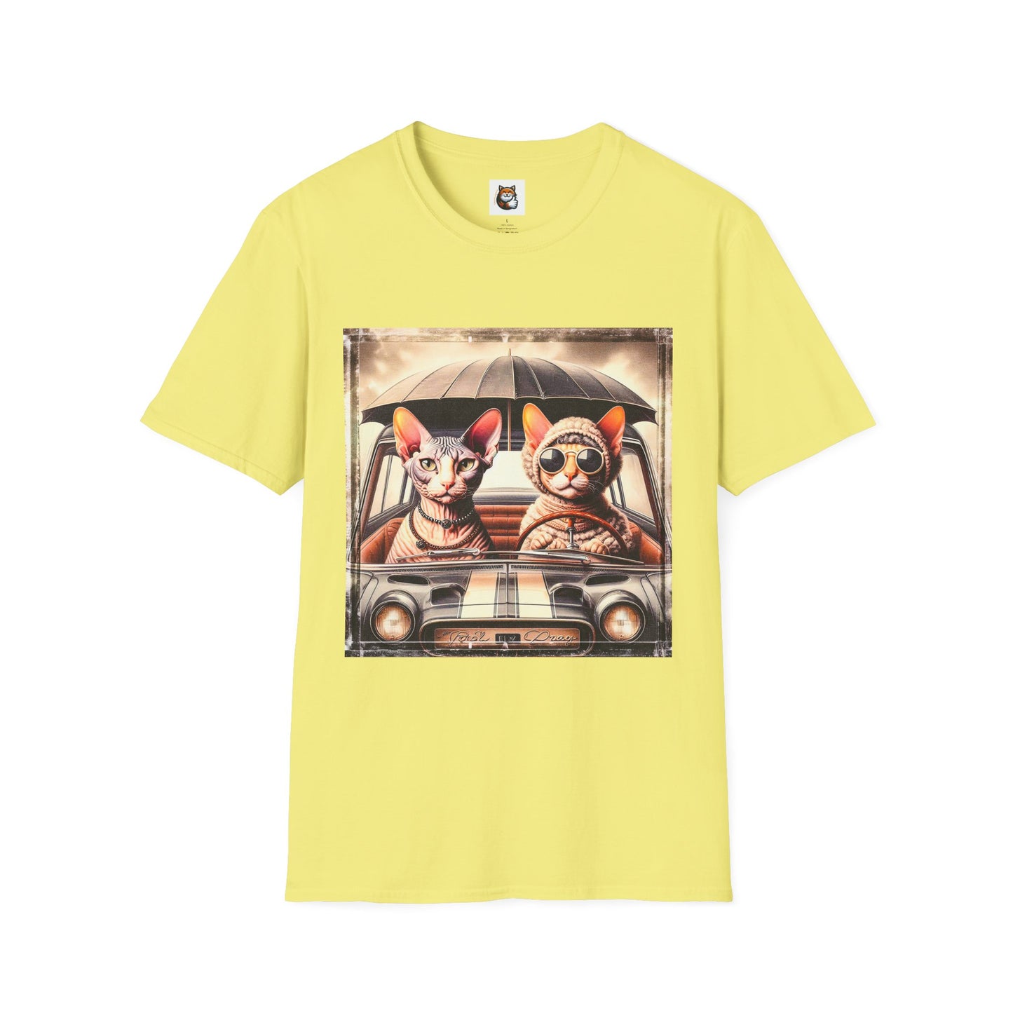 Wacky Cornish Rex Cat couple driving T-Shirt
