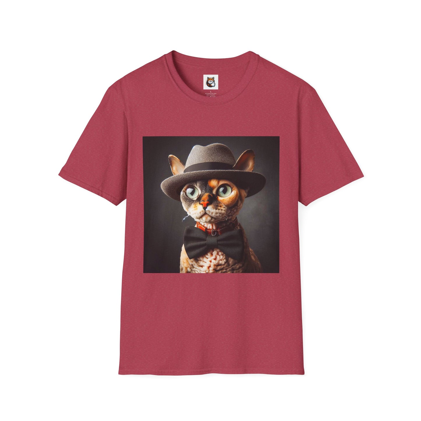 Devon Rex Cat hat and tie Softstyle T-Shirt
