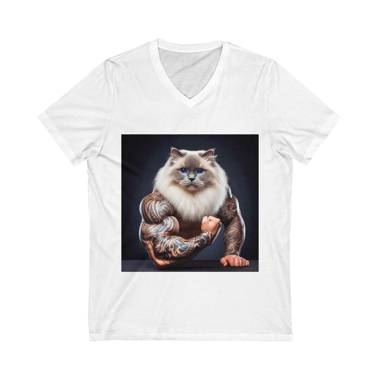 Ragdoll Cat Unisex Jersey Short Sleeve V-Neck Tee