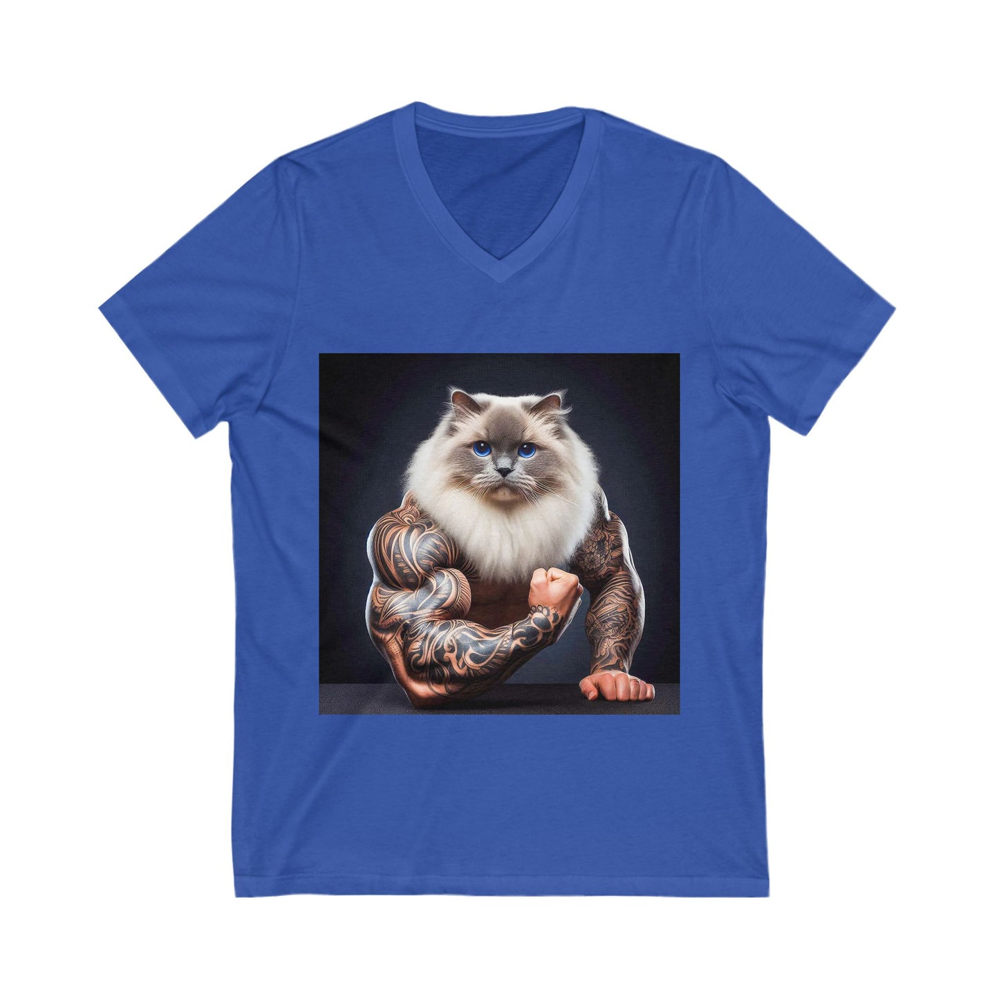 Ragdoll Cat Unisex Jersey Short Sleeve V-Neck Tee