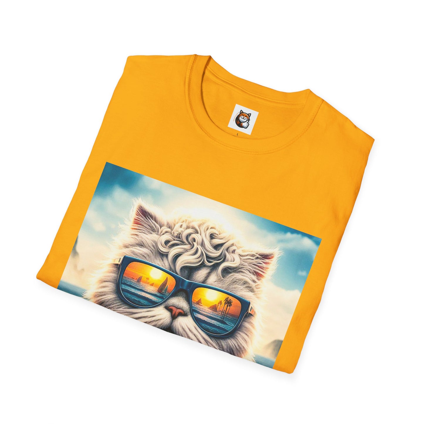 Selkirk Rex Cat T-Shirt beach day