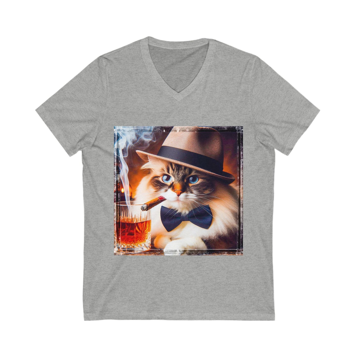 Ragdoll Cat Unisex Jersey Short Sleeve V-Neck Tee