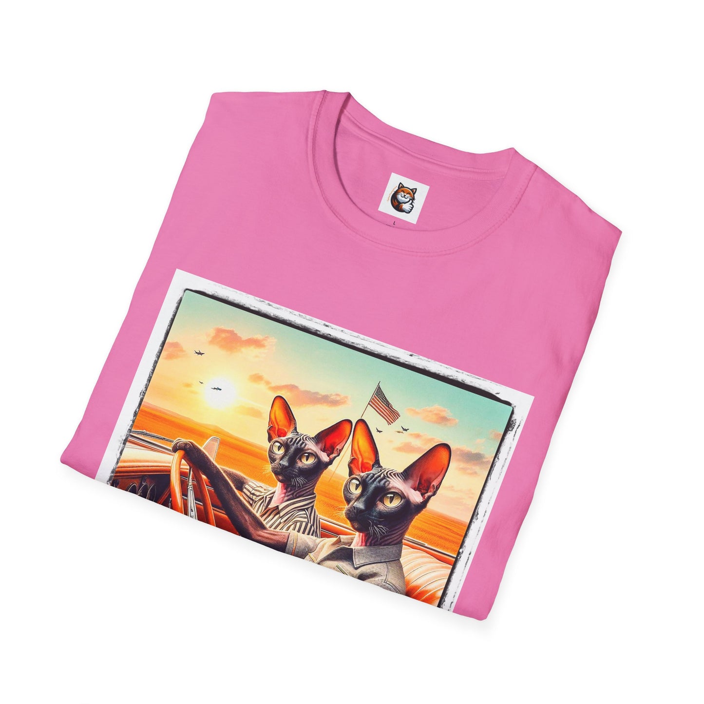 Wacky Cornish Rex Cat couple driving T-Shirt