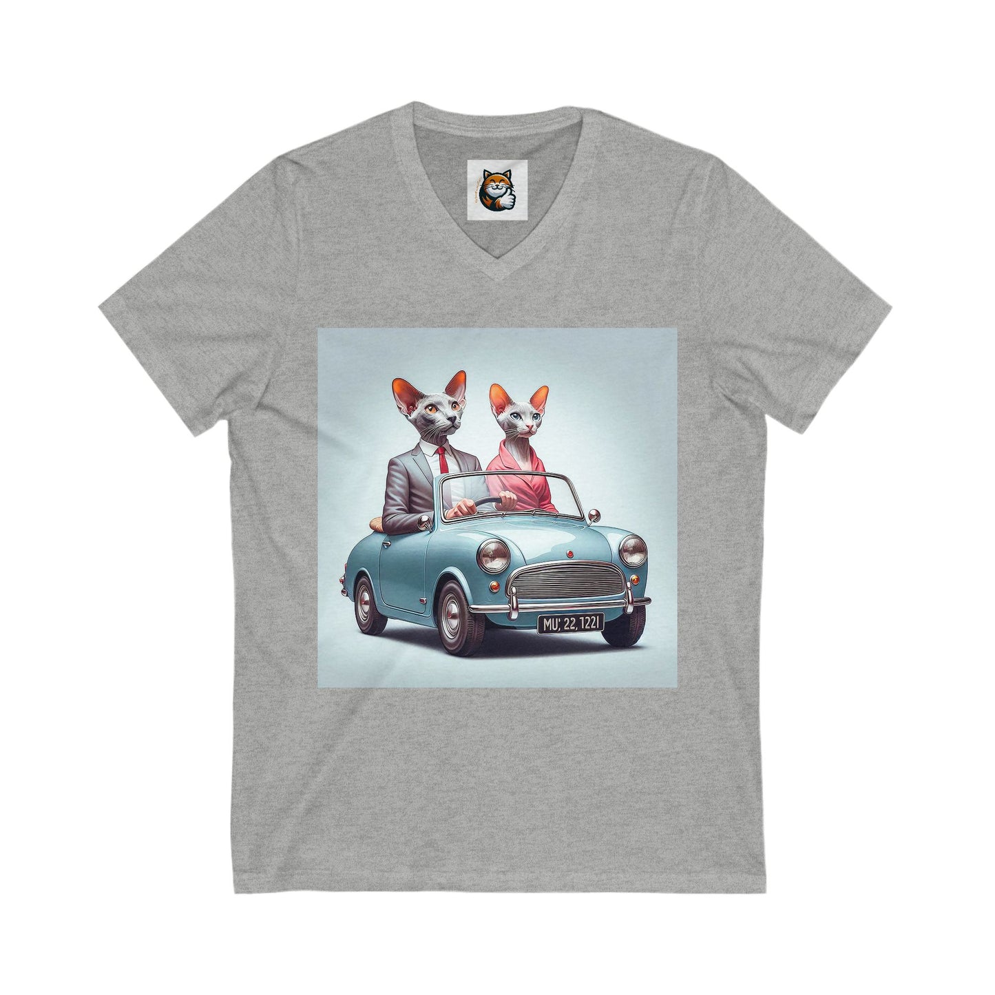 Wacky Oriental Shorthair Unisex Jersey Short Sleeve V-Neck Tee