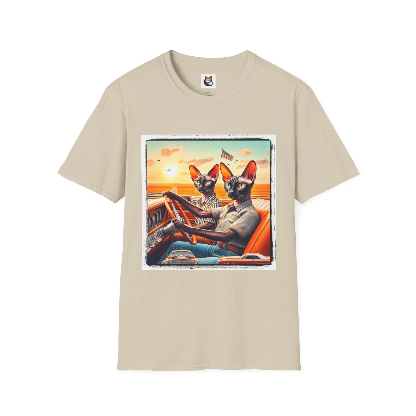 Wacky Cornish Rex Cat couple driving T-Shirt