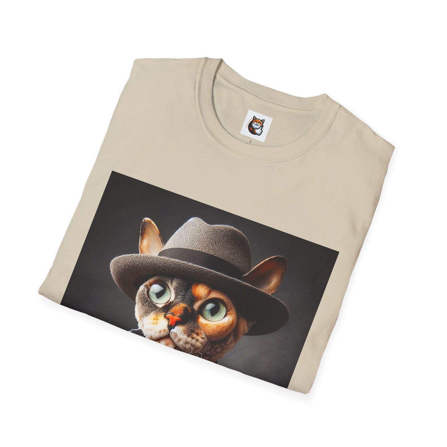 Devon Rex Cat hat and tie Softstyle T-Shirt