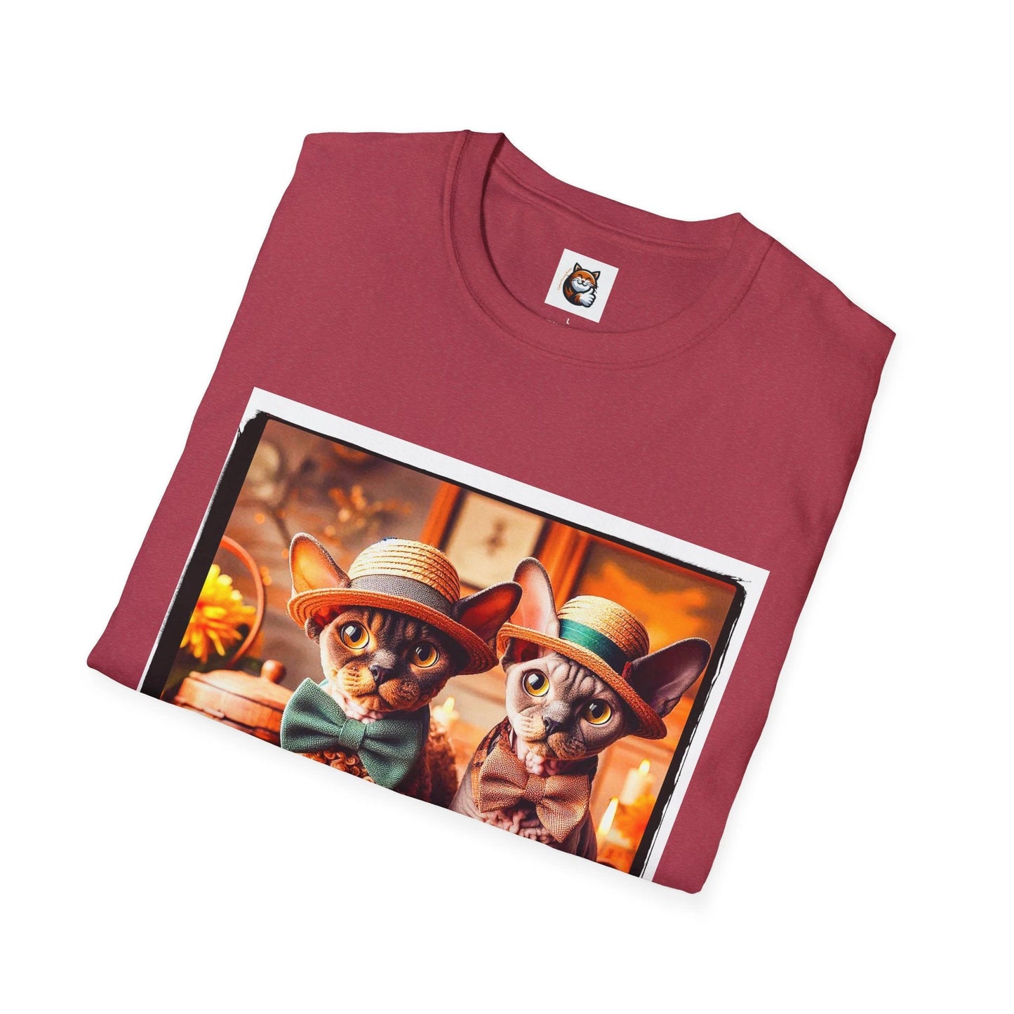Devon Rex bow and tie Unisex Softstyle T-Shirt by Printify