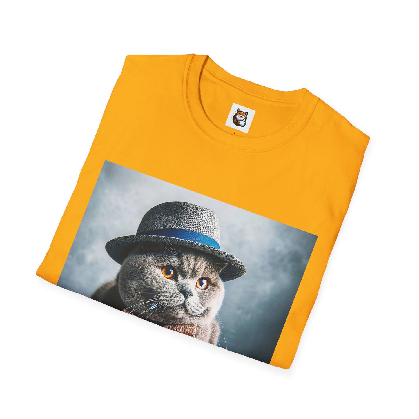 British Shorthair hat and bow Softstyle T-Shirt