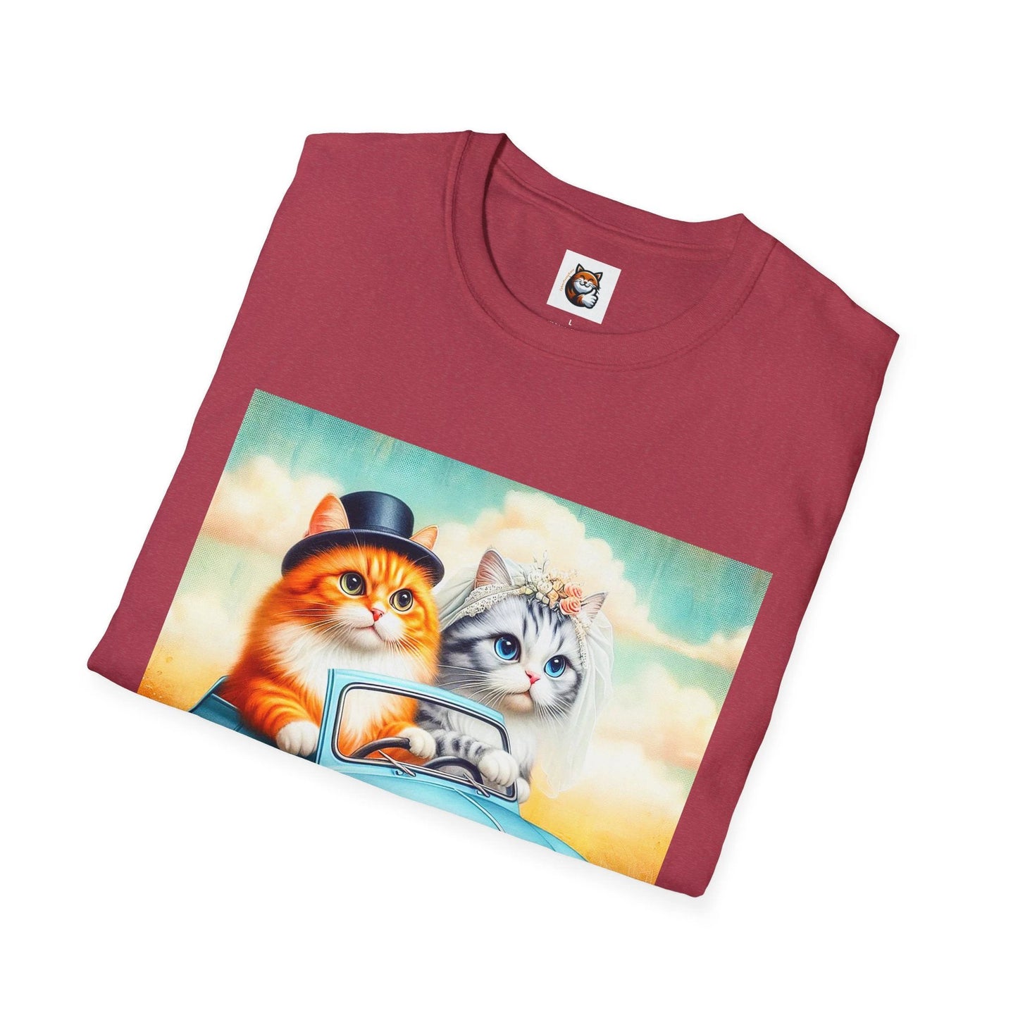 Wacky Domestic Cat Unisex Softstyle T-Shirt by Printify