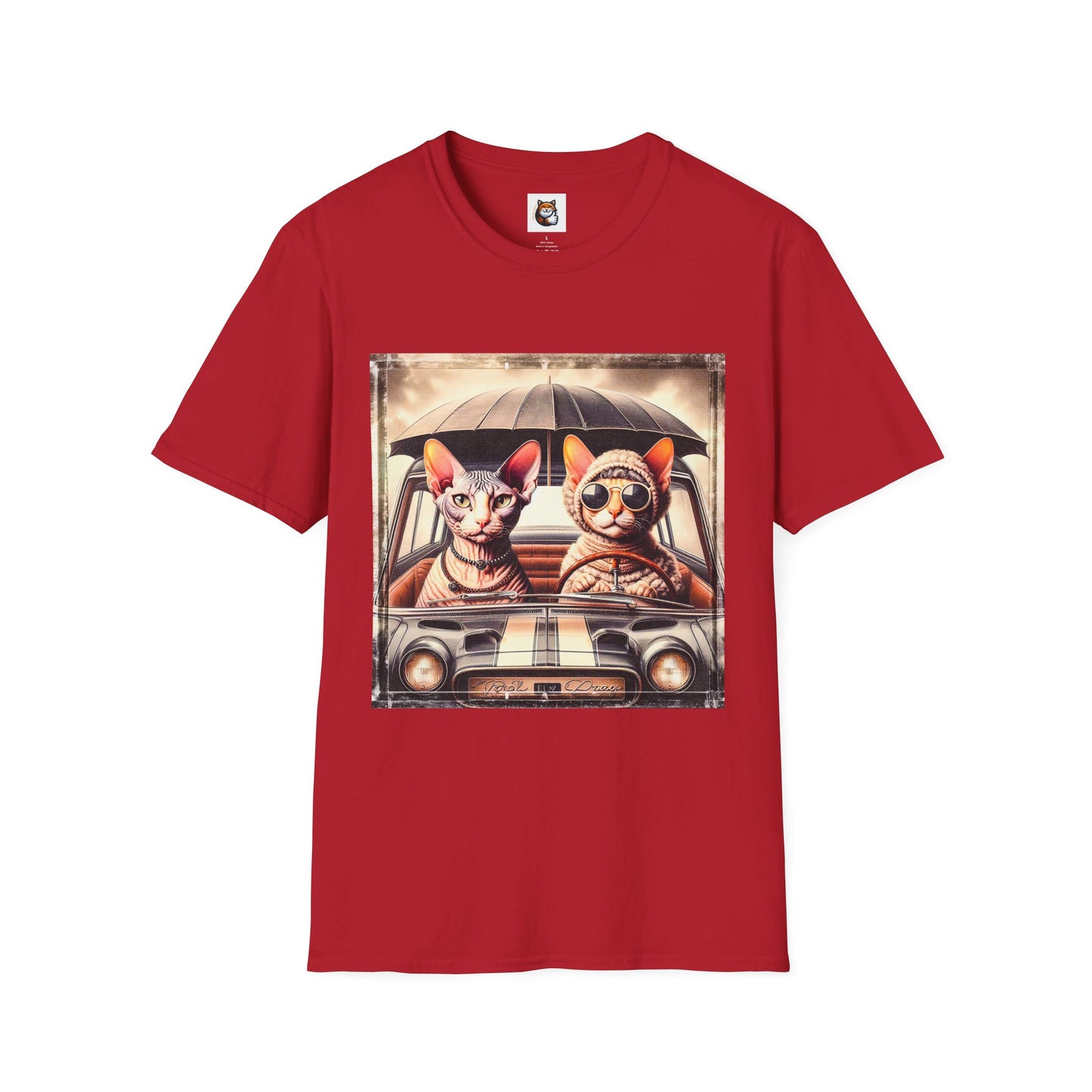 Wacky Cornish Rex Cat couple driving T-Shirt