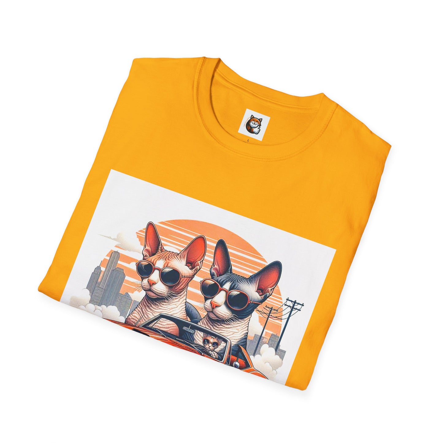 Wacky Cornish Rex Cat couple driving T-Shirt