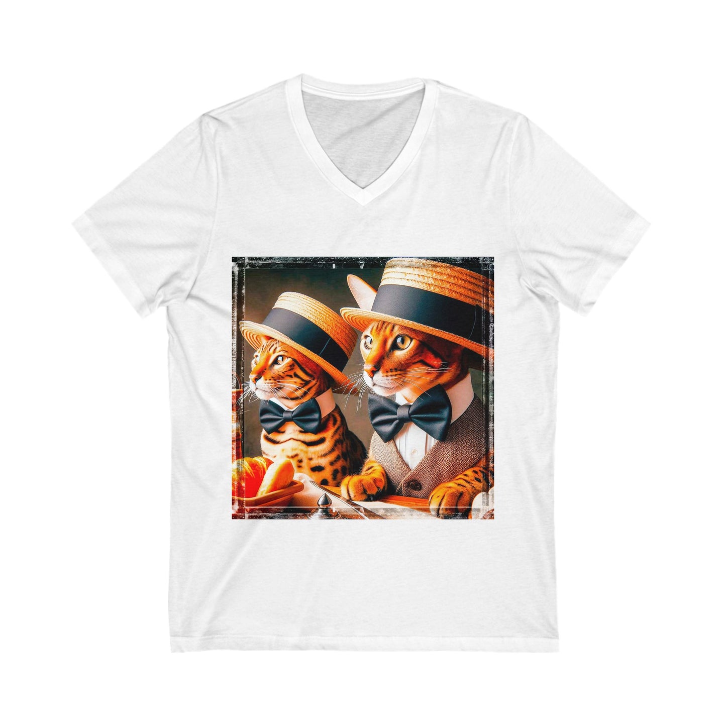 Bengal Unisex hats and ties Short Sleeve V-Neck Tee