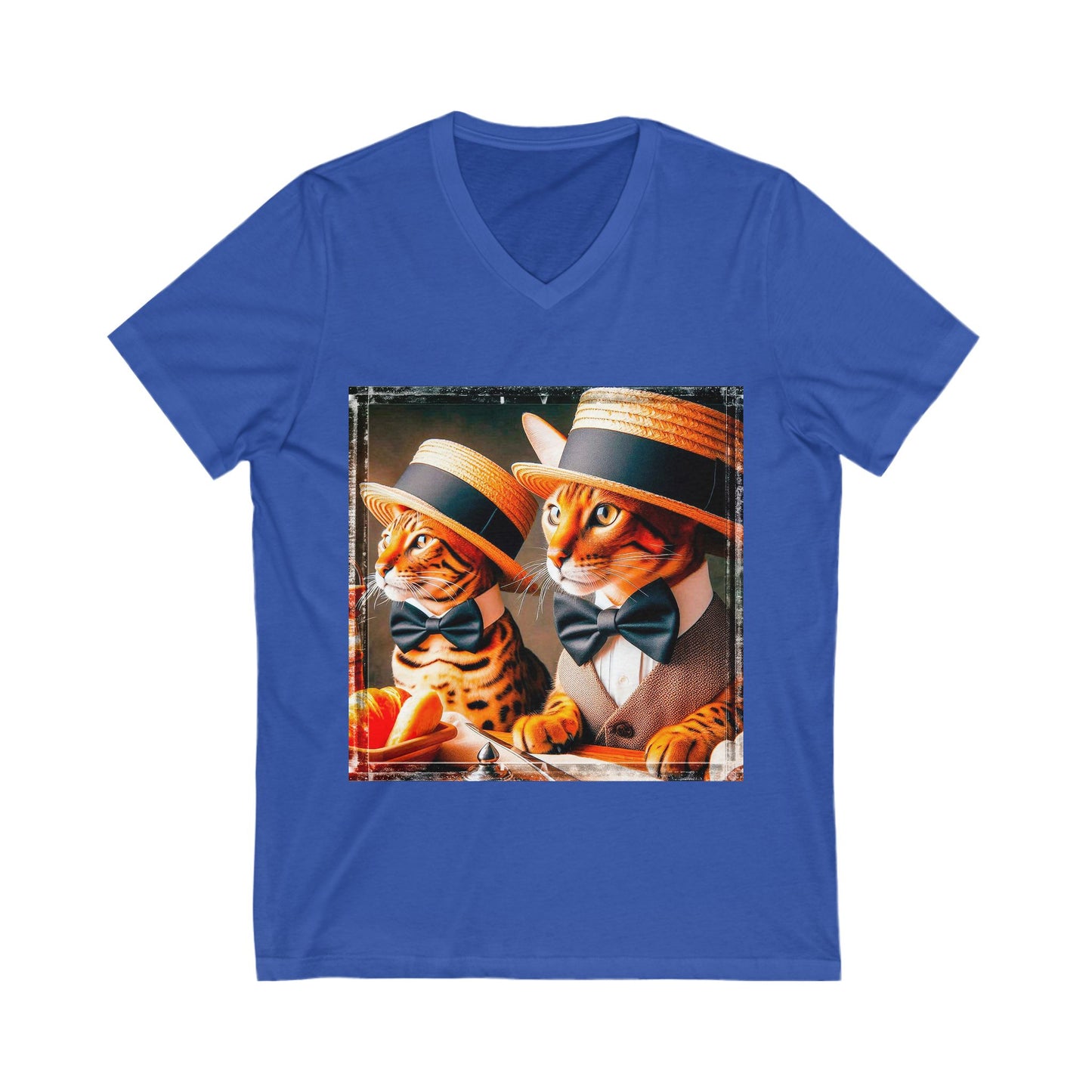 Bengal Unisex hats and ties Short Sleeve V-Neck Tee